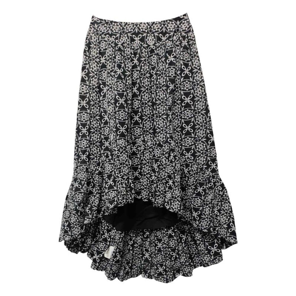 INC Womens Black Printed Above The Knee Hi-Lo Skirt L